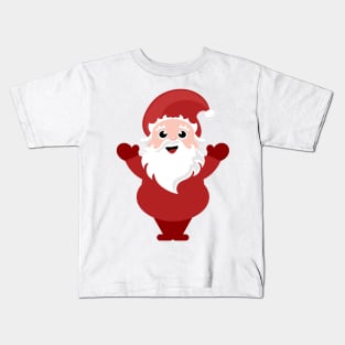 Cheerful cartoon Santa Claus Kids T-Shirt